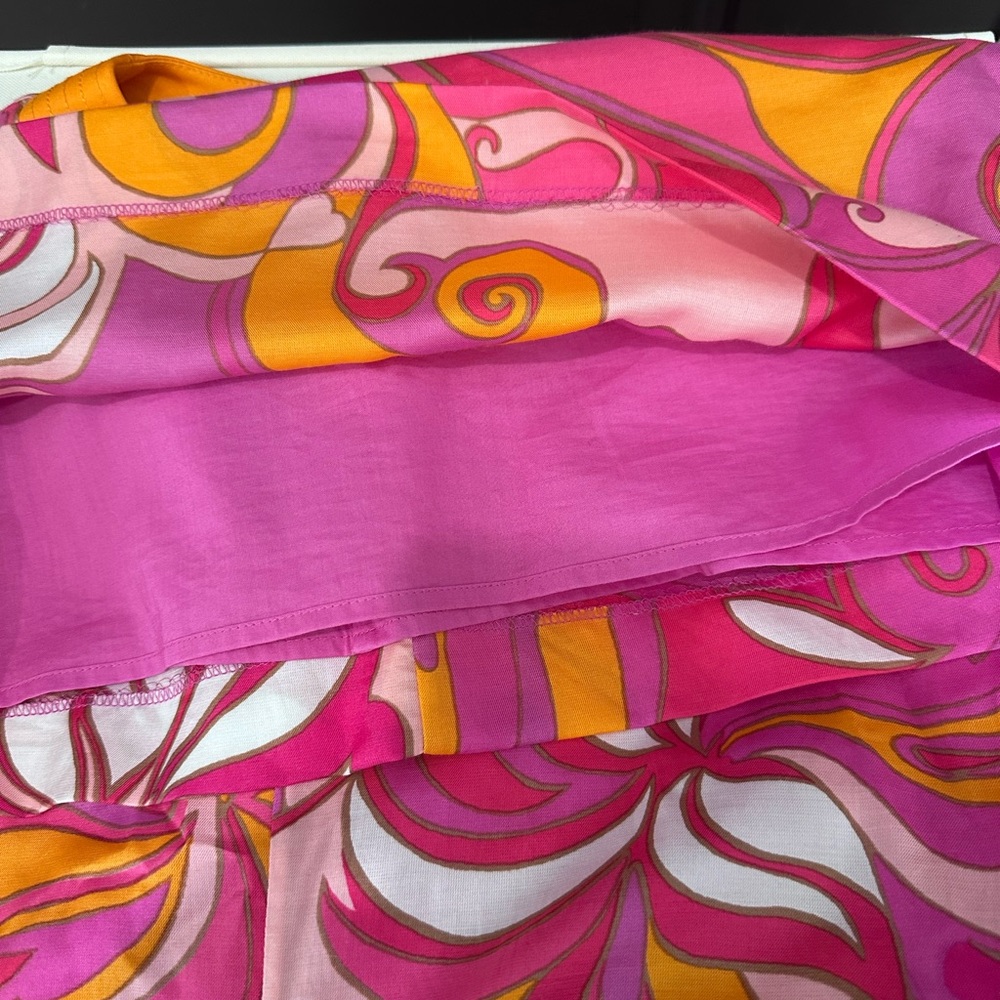 Trina Turk x Banana Republic Pink Orange Swirl Long Sleeve Shift Dress Small - Picture 10 of 13